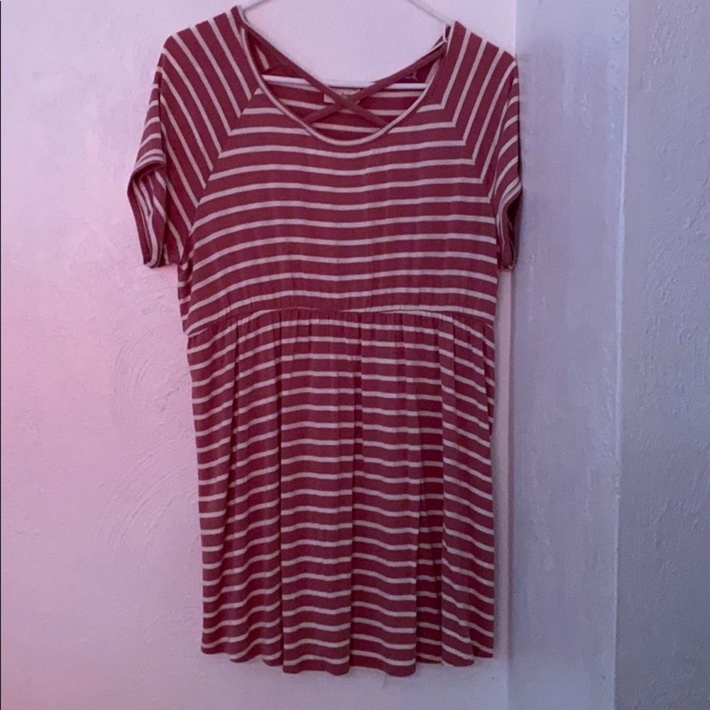 Maternity striped shirt/mini dress